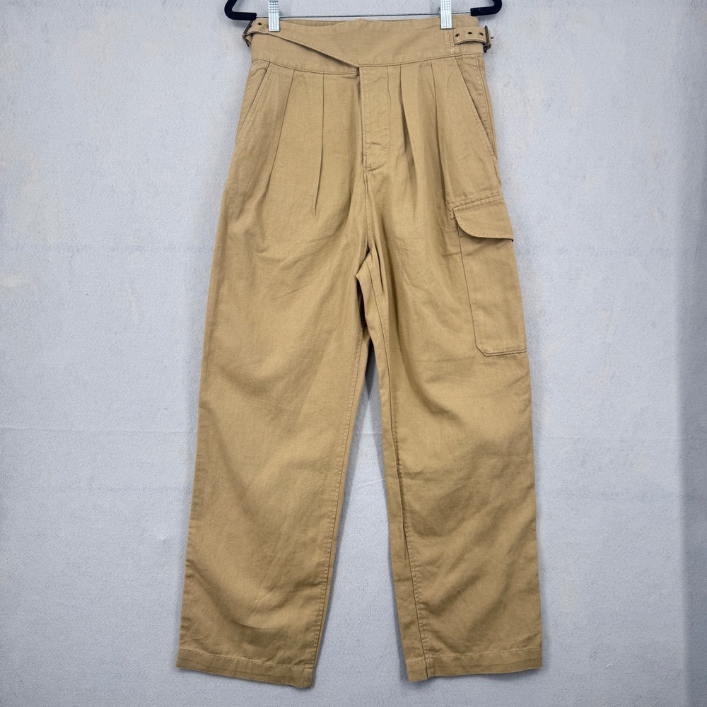 Banana Republic Heritage Cargo Pants Wmn 2S Tan Pleated High Rise Utility Safari